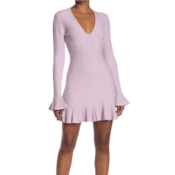 Jonathan Simkhai Dresses & Skirts - NWT Jonathan Simkhai Rib Knit V-Neck Dress Directional purple sz L